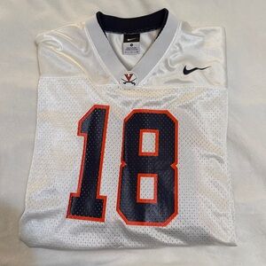 Nike White Jersey with Navy and Orange UVA logo